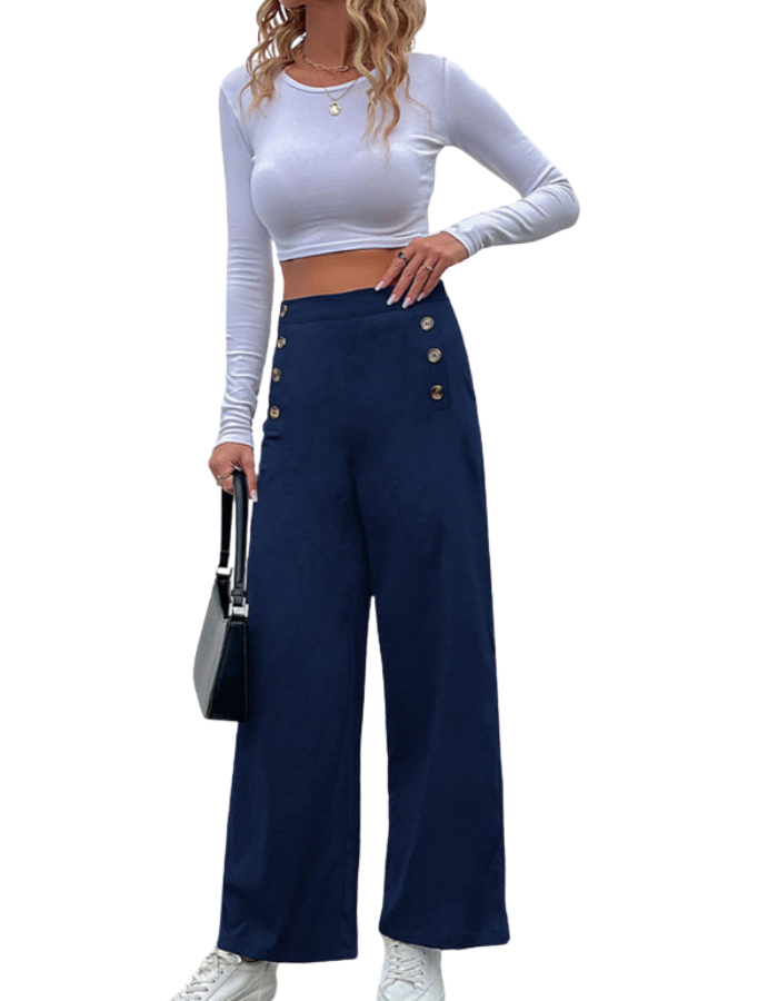 SHOPIQAT Women's Cross-Border Slim Button Casual Pants - Premium from shopiqat - Just $8.750! Shop now at shopiqat